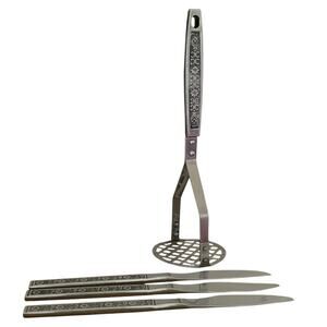 Riviera Cordova Stainless Steel Japan Set of 3 Knives and 1 Potato Masher